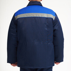 Куртка рабочая утепленная Север 48-50 рост 170-176 см темно-синяя/васильковая - фото 3