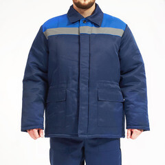 Куртка рабочая утепленная Север 48-50 рост 170-176 см темно-синяя/васильковая - фото 2