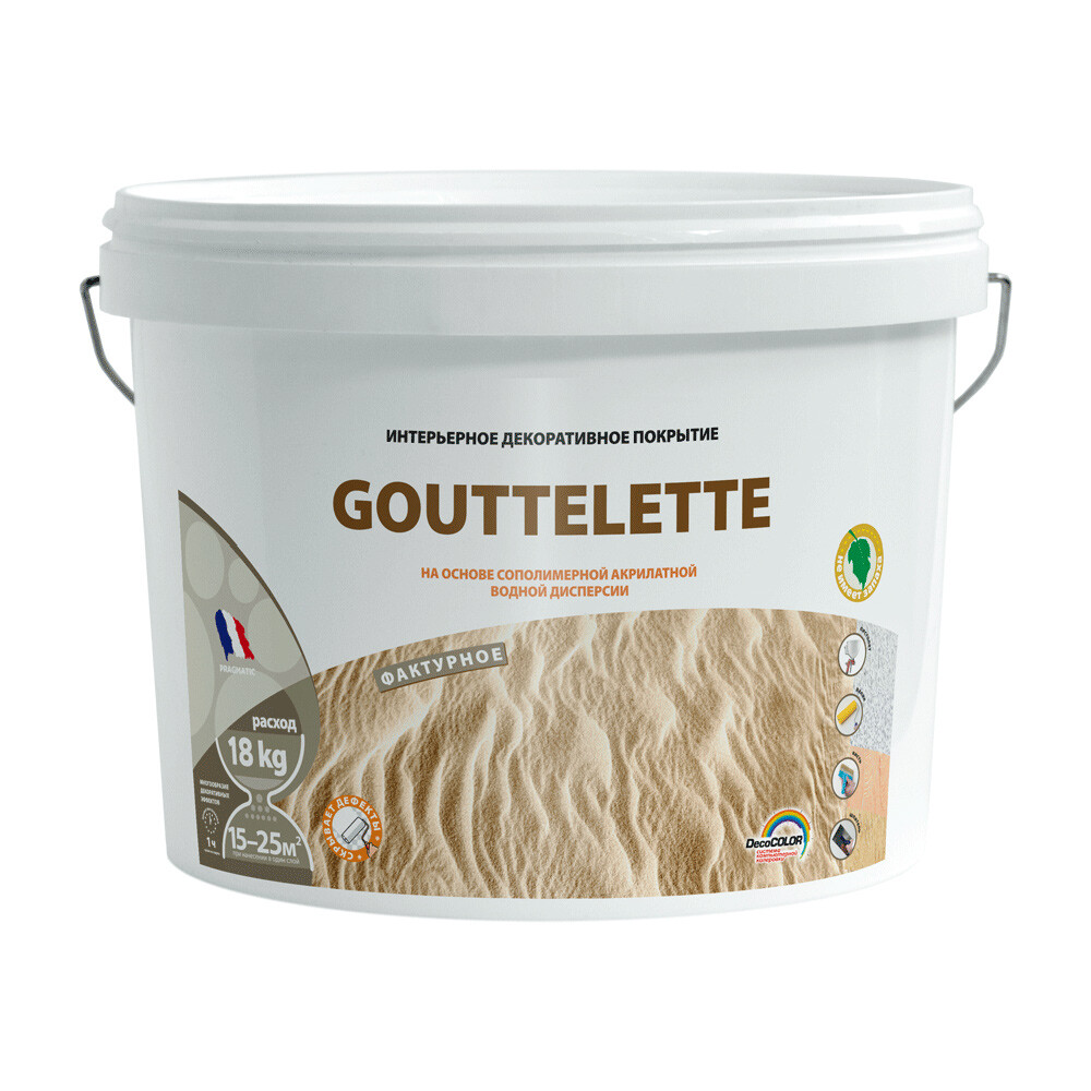 Изображение товара Декоративная штукатурка Pragmatic Gouttelette шуба белая 18 кг эффект капля