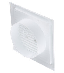 Решетка вентиляционная пластиковая торцевая Era РСФ 150х150 мм с фланцем d100 мм белая - фото 3