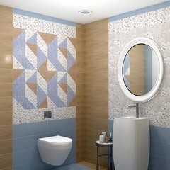 Плитка декор Нефрит Террацио синяя 600x200x9 мм - фото 2