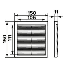 Решетка вентиляционная пластиковая приточно-вытяжная Era РЦ 150х150 мм с сеткой белая - фото 7