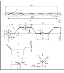 Профнастил НС35 1,06х2 м 0,5 мм оцинкованный - фото 5