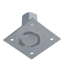 Пластина опорная оцинкованная 60х60х2 мм с гайкой М16 - фото 2