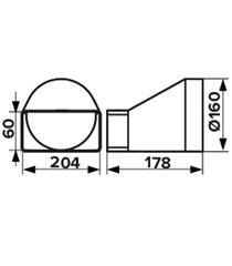 Соединитель эксцентриковый пластиковый для плоских воздуховодов 60х204 мм с круглыми d160 мм - фото 2