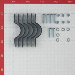 Крепление сетки/секции заборной к столбам d51-57 мм зеленое RAL 6005 (3 шт.) - фото 2
