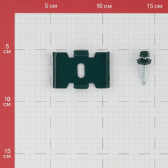 Крепление скоба-саморез для панелей 3D универсальное зеленое RAL 6005 - фото 2