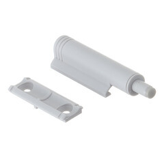 Амортизатор мебельный (демпфер) газовый для плавного закрывания двери серый врезной/внешний