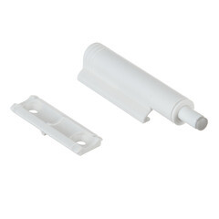 Амортизатор мебельный (демпфер) газовый для плавного закрывания двери белый врезной/внешний