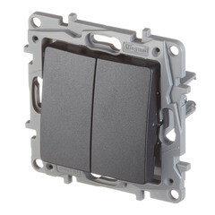 Выключатель Legrand Etika двухклавишный встраиваемый антрацит (672602) - фото 3