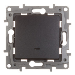 Изображение товара Выключатель Legrand Etika одноклавишный встраиваемый антрацит с подсветкой (672603)