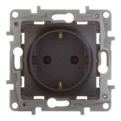 Розетка Legrand Etika встраиваемая антрацит (672621) - фото 1