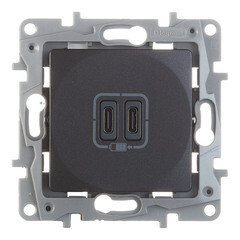 Изображение товара Розетка USB Legrand Etika встраиваемая антрацит 2хUSB Type-C (672635)