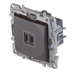Розетка USB Legrand Etika встраиваемая антрацит 2хUSB Type-C (672635) - фото 4