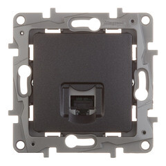 Розетка компьютерная Legrand Etika встраиваемая антрацит RJ45 (672641) - фото 1