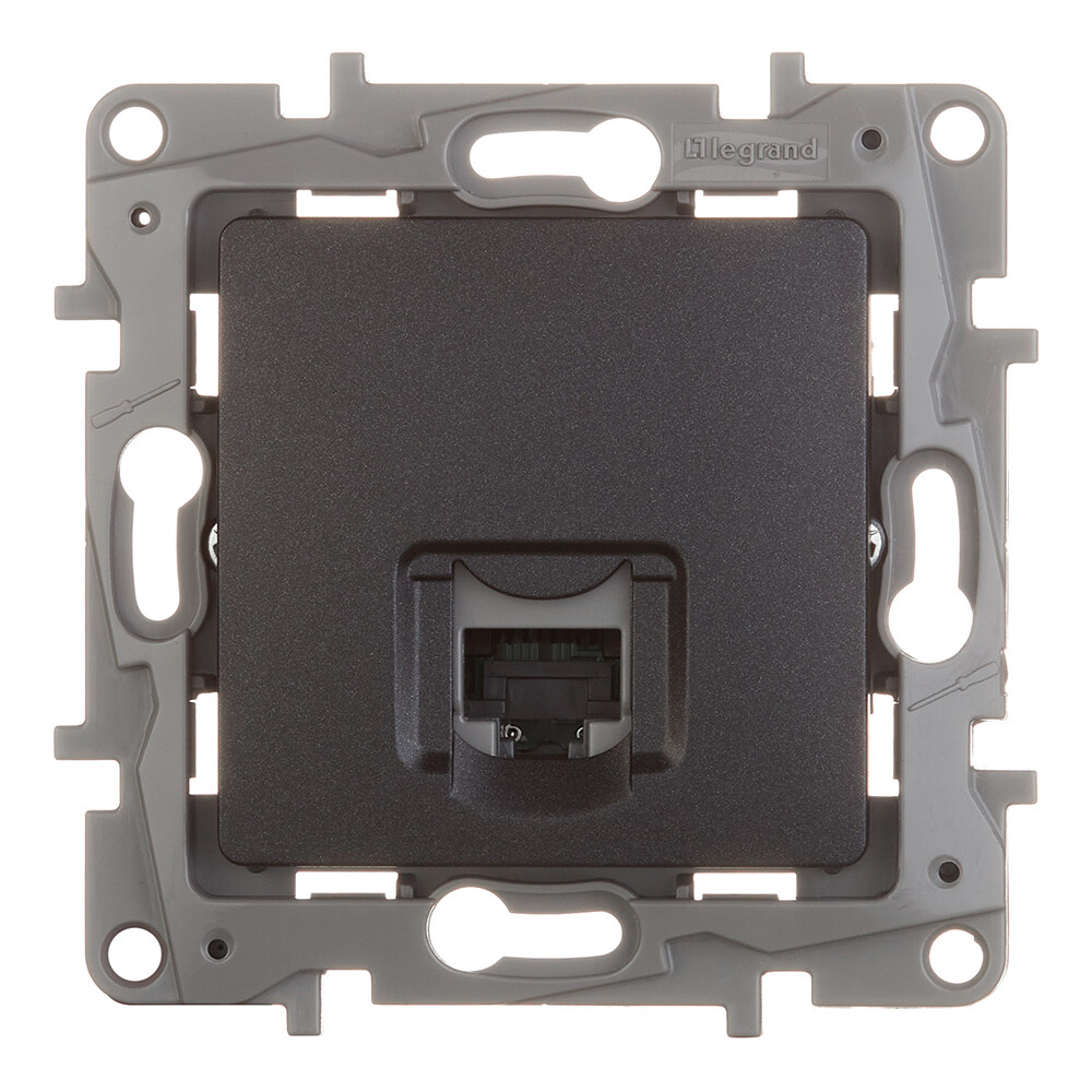 Изображение товара Розетка компьютерная Legrand Etika встраиваемая антрацит RJ45 (672641)
