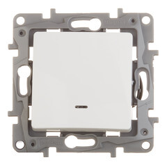 Выключатель Legrand Etika одноклавишный встраиваемый белый с подсветкой (672203) - фото 1