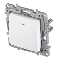 Выключатель Legrand Etika одноклавишный встраиваемый белый с подсветкой (672203) - фото 4