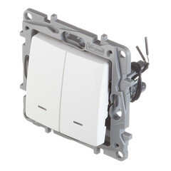 Выключатель Legrand Etika двухклавишный встраиваемый белый с подсветкой (672204) - фото 4