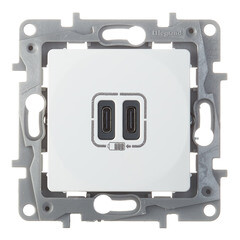 Изображение товара Розетка USB Legrand Etika встраиваемая белая 2хUSB Type-C (672235)