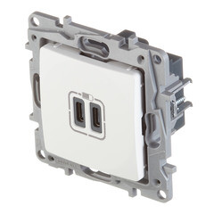 Розетка USB Legrand Etika встраиваемая белая 2хUSB Type-C (672235) - фото 5