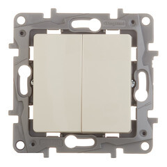 Изображение товара Переключатель Legrand Etika двухклавишный встраиваемый слоновая кость (672312)