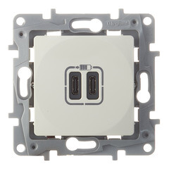 Изображение товара Розетка USB Legrand Etika встраиваемая слоновая кость 2хUSB Type-C (672335)