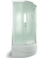 Душевая кабина Erlit Comfort 90х90х215 см стекло матовое 4 мм с высоким поддоном полукруг - фото 2