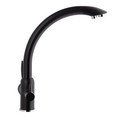 Смеситель для кухни Lavelly Poseidon черный с высоким изливом с подключением к фильтру однорычажный (673092) - фото 3