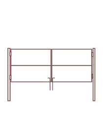 Ворота распашные каркас со столбами 3х1,5 м красно-коричневые - фото 1