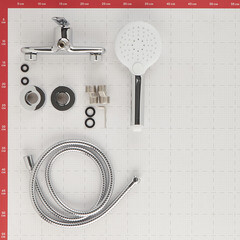 Смеситель для душа без излива Lavelly Vertex хром/белый с лейкой однорычажный (673096) - фото 4