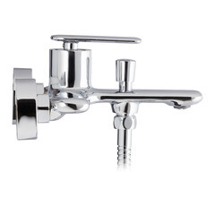 Смеситель для ванны Lavelly Vertex хром однорычажный с коротким изливом с лейкой (673102) - фото 15