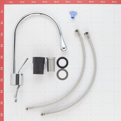 Смеситель для кухни Lavelly Button хром с высоким изливом однорычажный (673108) - фото 4