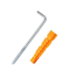 Шуруп с Г-образным крюком Tech-Krep 6х75 мм с дюбелем 100х61 мм (2 шт)