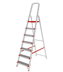Изображение товара Стремянка алюминиевая 7 ступеней 130 мм усиленная 1,47 м Новая высота