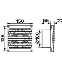 Вентилятор осевой Auramax Optima 150х150 мм d100 мм белый - фото 3