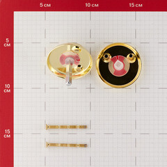 Фиксатор 2014 круглая розетка золото - фото 2