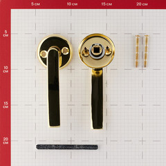 Ручка дверная круглая розетка золото (680205) - фото 3