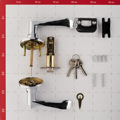 Ручка-защелка с ключом и фиксатором хром (680211) - фото 3