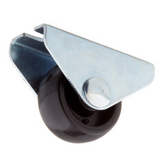 Изображение товара Опора колесная неповоротная пластик на площадке 25 мм черная (1 шт.)