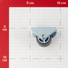 Опора колесная неповоротная пластик/резина на площадке 25 мм серая (1 шт.) - фото 2