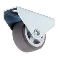 Опора колесная неповоротная пластик/резина на площадке 30 мм серая (1 шт.) - фото 1