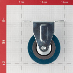 Опора колесная неповоротная пластик/резина на площадке 75 мм серая (1 шт.) - фото 2