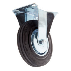 Изображение товара Опора колесная неповоротная сталь/резина на площадке 125 мм черная (1 шт.)