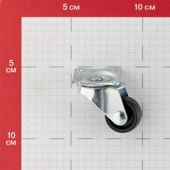 Опора колесная поворотная пластик на площадке 25 мм черная (1 шт.) - фото 3