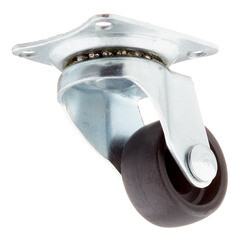 Опора колесная поворотная пластик на площадке 25 мм черная (1 шт.) - фото 2