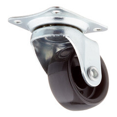 Опора колесная поворотная пластик на площадке 30 мм черная (1 шт.) - фото 2