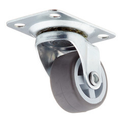 Опора колесная поворотная пластик/резина на площадке 30 мм серая (1 шт.) - фото 3