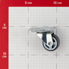 Опора колесная поворотная пластик/резина на площадке 30 мм серая (1 шт.) - фото 2