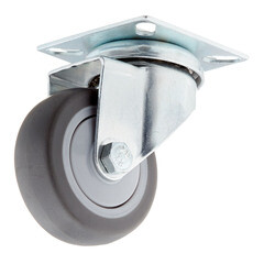 Опора колесная поворотная пластик/резина на площадке 50 мм серая (1 шт.) - фото 1